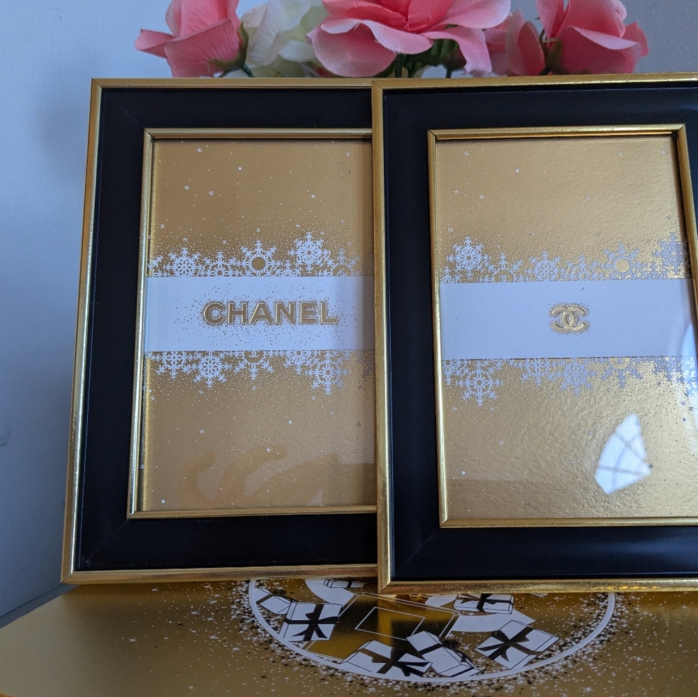 Chanel authentic Ltd Ed frame in gold display case